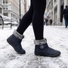 image:imageAllegra K Women Warm Breathable Flat Hook Loop Ankle Snow BootsNavy Blue
