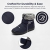 image:imageAllegra K Women Warm Breathable Flat Hook Loop Ankle Snow BootsNavy Blue