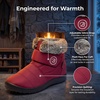 image:imageAllegra K Women Warm Breathable Flat Hook Loop Ankle Snow BootsRed