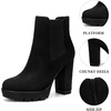image:imageAllegra K Womens Chunky Heels Platform Chelsea BootsBlack