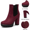 image:imageAllegra K Womens Chunky Heels Platform Chelsea BootsBurgundy