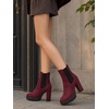 image:imageAllegra K Womens Chunky Heels Platform Chelsea BootsBurgundy