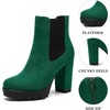 image:imageAllegra K Womens Chunky Heels Platform Chelsea BootsGreen