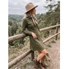 image:imageAllegra K Womens Denim Dresses Collar V Neck Long Sleeve Jean DressArmy Green