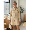 image:imageAllegra K Womens Denim Dresses Collar V Neck Long Sleeve Jean DressBeige