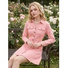 image:imageAllegra K Womens Denim Dresses Collar V Neck Long Sleeve Jean DressDark Pink