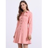 image:imageAllegra K Womens Denim Dresses Collar V Neck Long Sleeve Jean DressDark Pink