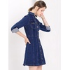 image:imageAllegra K Womens Denim Dresses Collar V Neck Long Sleeve Jean DressDeep Blue