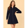 image:imageAllegra K Womens Denim Dresses Collar V Neck Long Sleeve Jean DressDenim Blue