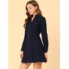 image:imageAllegra K Womens Denim Dresses Collar V Neck Long Sleeve Jean DressDenim Blue