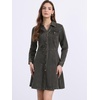 image:imageAllegra K Womens Denim Dresses Collar V Neck Long Sleeve Jean DressGrey