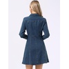 image:imageAllegra K Womens Denim Dresses Collar V Neck Long Sleeve Jean DressGrey Blue