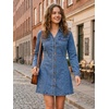 image:imageAllegra K Womens Denim Dresses Collar V Neck Long Sleeve Jean DressLight Blue