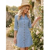 image:imageAllegra K Womens Denim Dresses Collar V Neck Long Sleeve Jean DressSky Blue