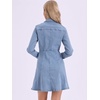 image:imageAllegra K Womens Denim Dresses Collar V Neck Long Sleeve Jean DressSky Blue