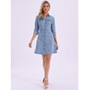 image:imageAllegra K Womens Denim Dresses Collar V Neck Long Sleeve Jean DressSky Blue
