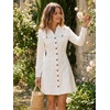 image:imageAllegra K Womens Denim Dresses Collar V Neck Long Sleeve Jean DressWhite