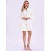 image:imageAllegra K Womens Denim Dresses Collar V Neck Long Sleeve Jean DressWhite