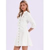 image:imageAllegra K Womens Denim Dresses Collar V Neck Long Sleeve Jean DressWhite