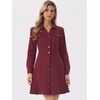 image:imageAllegra K Womens Denim Dresses Collar V Neck Long Sleeve Jean DressWine Red