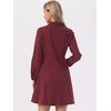 image:imageAllegra K Womens Denim Dresses Collar V Neck Long Sleeve Jean DressWine Red