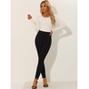image:imageAllegra K Womens Faux Suede Leggings High Waist Casual Faux Leather PantsBlack
