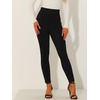 image:imageAllegra K Womens Faux Suede Leggings High Waist Casual Faux Leather PantsBlack