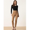 image:imageAllegra K Womens Faux Suede Leggings High Waist Casual Faux Leather PantsBrown