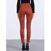 image:imageAllegra K Womens Faux Suede Leggings High Waist Casual Faux Leather PantsBrown Red