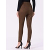 image:imageAllegra K Womens Faux Suede Leggings High Waist Casual Faux Leather PantsCoffee