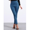 image:imageAllegra K Womens Faux Suede Leggings High Waist Casual Faux Leather PantsDark Blue