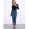 image:imageAllegra K Womens Faux Suede Leggings High Waist Casual Faux Leather PantsDark Blue