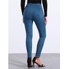 image:imageAllegra K Womens Faux Suede Leggings High Waist Casual Faux Leather PantsDark Blue