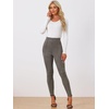 image:imageAllegra K Womens Faux Suede Leggings High Waist Casual Faux Leather PantsDark Gray