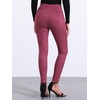 image:imageAllegra K Womens Faux Suede Leggings High Waist Casual Faux Leather PantsDark Red