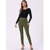 image:imageAllegra K Womens Faux Suede Leggings High Waist Casual Faux Leather PantsLight Army Green