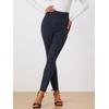 image:imageAllegra K Womens Faux Suede Leggings High Waist Casual Faux Leather PantsNavy Blue