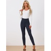 image:imageAllegra K Womens Faux Suede Leggings High Waist Casual Faux Leather PantsNavy Blue