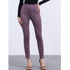 image:imageAllegra K Womens Faux Suede Leggings High Waist Casual Faux Leather PantsPurple