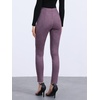 image:imageAllegra K Womens Faux Suede Leggings High Waist Casual Faux Leather PantsPurple
