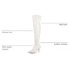 image:imageAllegra K Womens Glitter Stiletto Heel Over the Knee Thigh High BootWhite