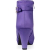 image:imageAllegra K Womens Low Platform Side Zip Buckle Chunky Heel Ankle BootiesPurple