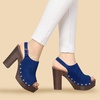 image:imageAllegra K Womens Open Toe Slingback Platform Chunky Heel SandalsDark Blue