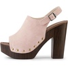 image:imageAllegra K Womens Open Toe Slingback Platform Chunky Heel SandalsDust Pink