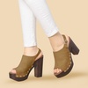 image:imageAllegra K Womens Open Toe Slingback Platform Chunky Heel SandalsKhaki