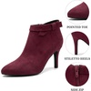 image:imageAllegra K Womens Pointy Toe Boots Zipper Stiletto Heels Ankle BootBurgundy