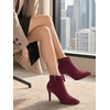 image:imageAllegra K Womens Pointy Toe Boots Zipper Stiletto Heels Ankle BootBurgundy
