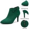 image:imageAllegra K Womens Pointy Toe Boots Zipper Stiletto Heels Ankle BootGreen