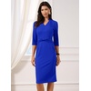 image:imageAllegra K Work Dresses for Women 34 Sleeve Stand Collared V Neck Business Office Bodycon Sheath Dress 2026Royal Blue