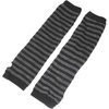 image:imageAllegra K Dark Gray Black Striped Pattern Stretchy Long Knitted Arm Warmer Gloves for Women Ladies MenDark Gray